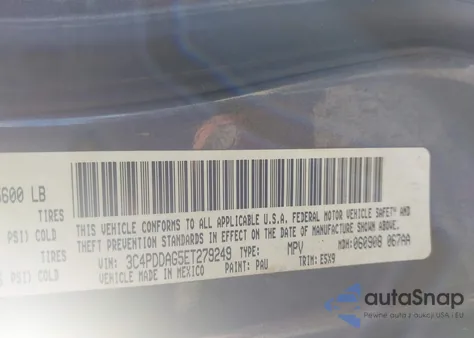 2014 Dodge Journey Se from USA, damaged, VIN 3C4PDDAG5ET279249